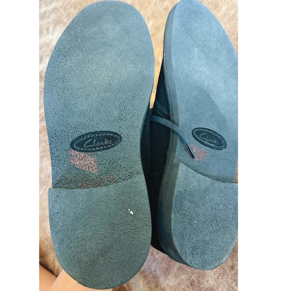 Clarks Mens Desert Boots Navy Blue Suede Chukka Lace Up Size 9M
